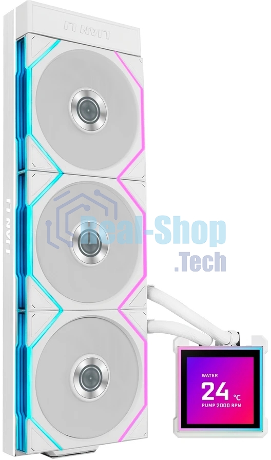 Система водяного охлаждения Lian-Li HydroShift II LCD-S 360TL ARGB Soc-AM5/AM4/1700/1851 белый 4-pin 33dB Al+Cu LCD Ret (G89.GHS2LCDS36TW.R0)