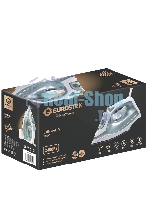 Утюг Eurostek EEI-2400 бирюзовый, 2400 Вт, 45 г/мин, 140 г/мин, 300 мл