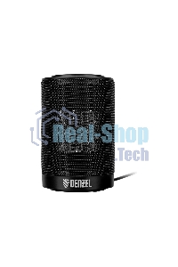 Тепловентилятор керамический Denzel DTFC-1200S, черный, 600/1200 Вт, 12 м2, 3 режима, термостат