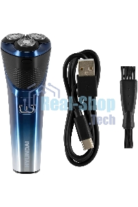 Электробритва роторная Hyundai H-SH8089 реж.эл.:3 питан.:аккум. голубой