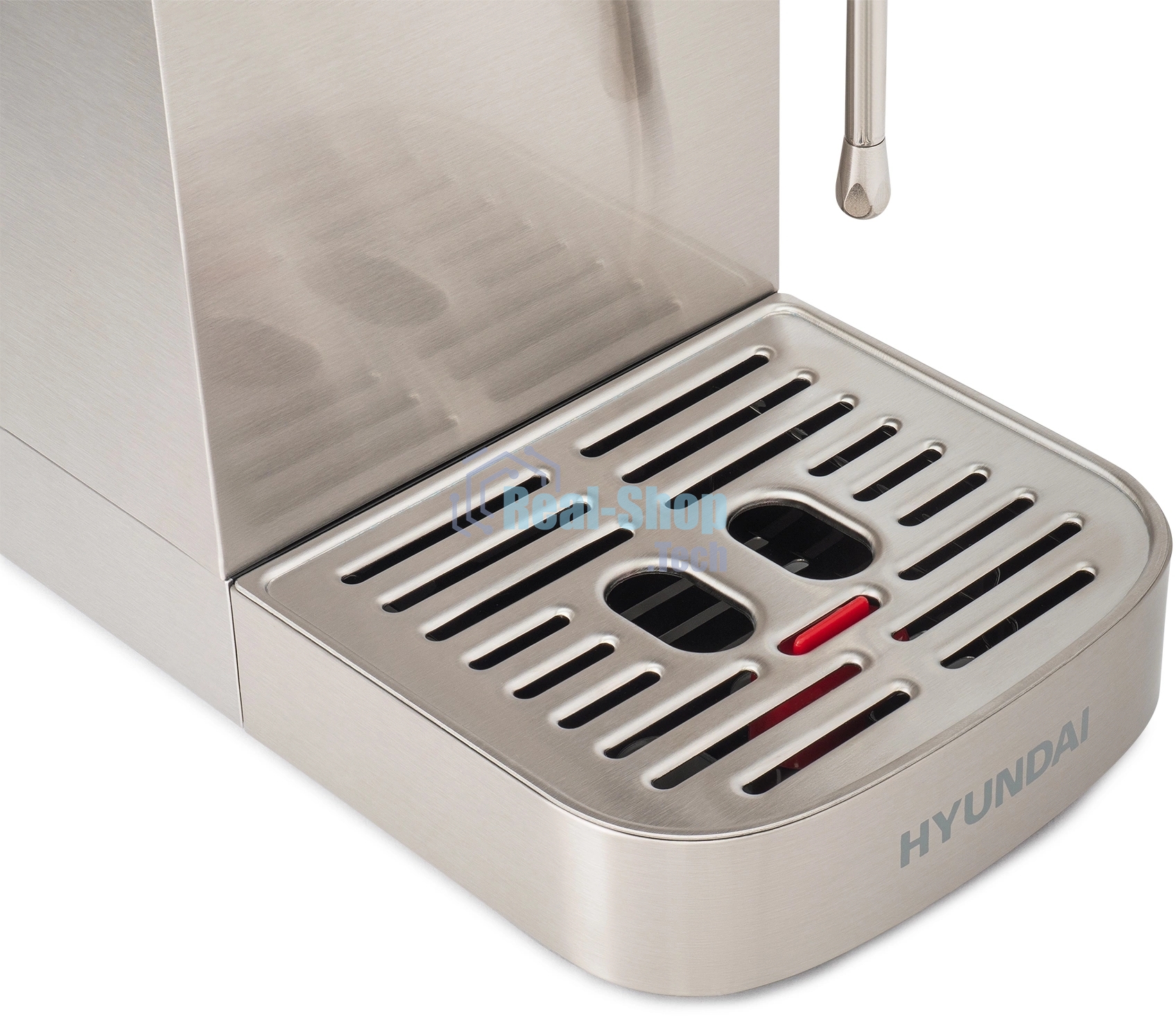 Кофеварка рожковая Hyundai HEM-9990 серебристый, исп. кофе - молотый, 1.3 л, 1350 Вт, 20 бар