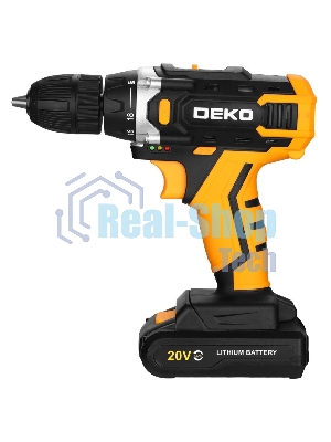 Дрель-шуруповерт Deko Banger 20V ONE+, 20 В, 1,5 Ач, 42 Нм, щеточный