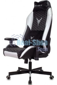 Кресло игровое Knight Neon черный/серебряный соты эко.кожа с подголов. крестовина металл