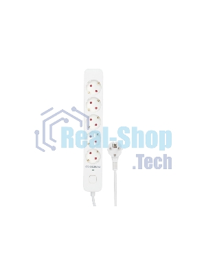 Сетевой фильтр Гарнизон EPS-5-W-2 5р, 2.0, 10А, 2 м, ур.защиты 2+, белый, пакет (21442)