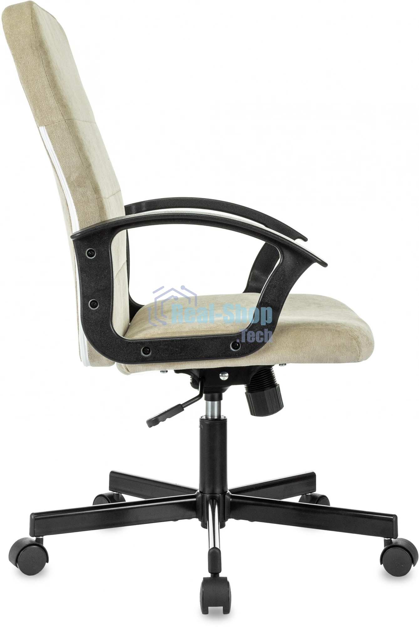 Кресло офисное Бюрократ Triest Fabric песочный Light-21 крестов. металл черный