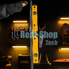 Уровень алюминиевый Denzel магнит., фрезерованный, 3 глазка (1 зеркал.), 0,5 мм/м, 600 мм