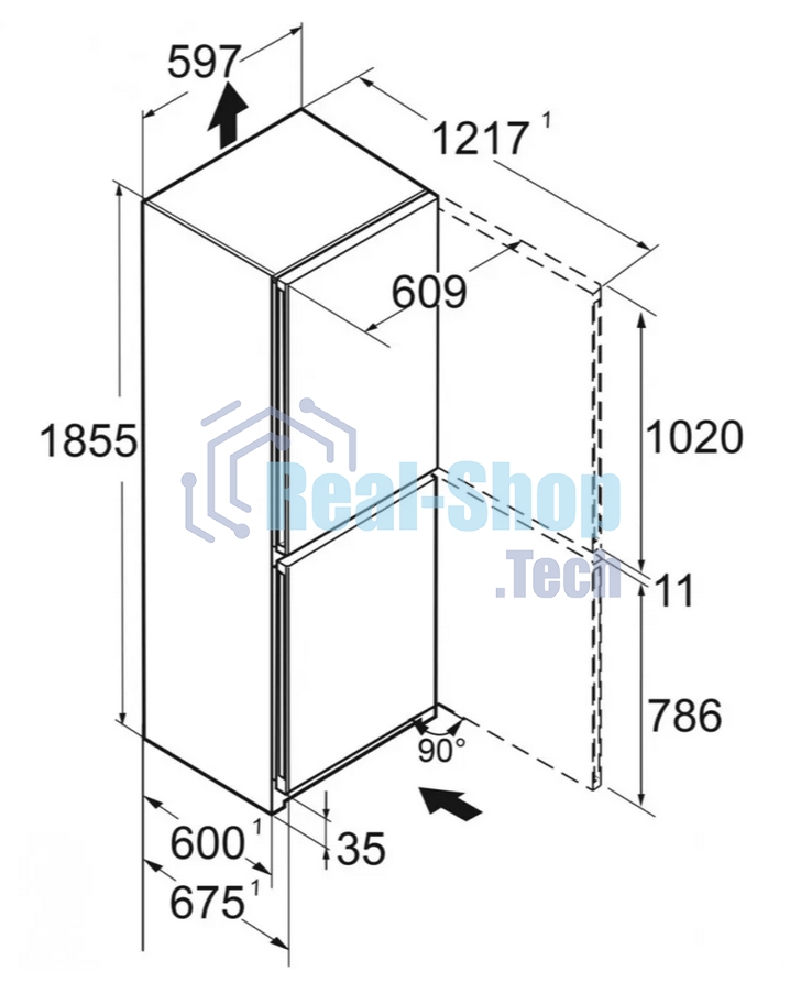 Холодильник Liebherr CNC 5203-22 001 белый двухкамерный 225/94л морозилка снизу, No Frost