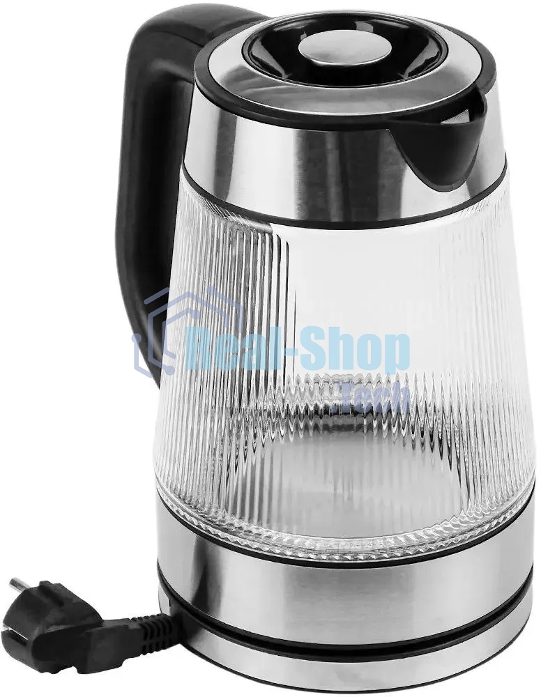 Чайник электрический Centek CT-0013 стекло, 2200 Вт, 1.8 л, серебристый