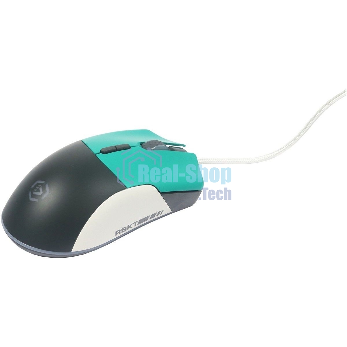 Мышь проводная Raskat MG017 черный/зеленый/белый, 6200 dpi, USB, кнопки - 7
