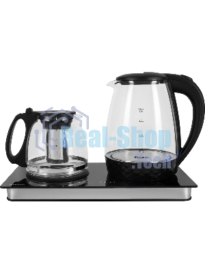Чайник электрический Starwind SKG4044 1.8 л, 1800 Вт, черный/серебристый корпус: стекло