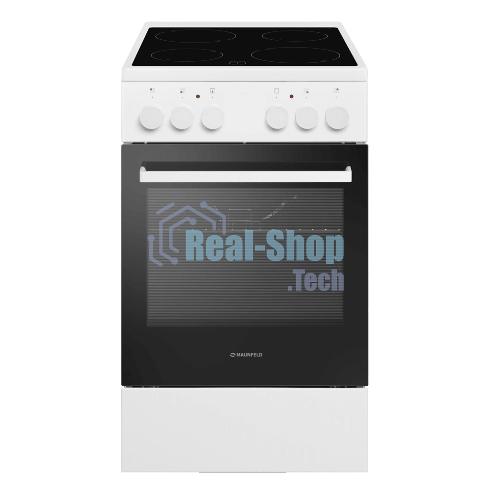 Плита электрическая Maunfeld MEC55CW07 белый, конфорок 4 шт, духовка 60 л, 50 см x 85 см x 60 см