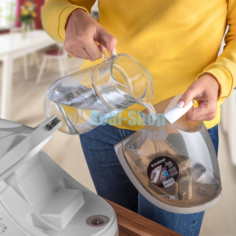 Парогенератор электрический Endever Delta-400, белый/бежевый, мощность 2600 Вт, пост. подача пара 140 г/мин, макс. паровой удар до 400 г/мин