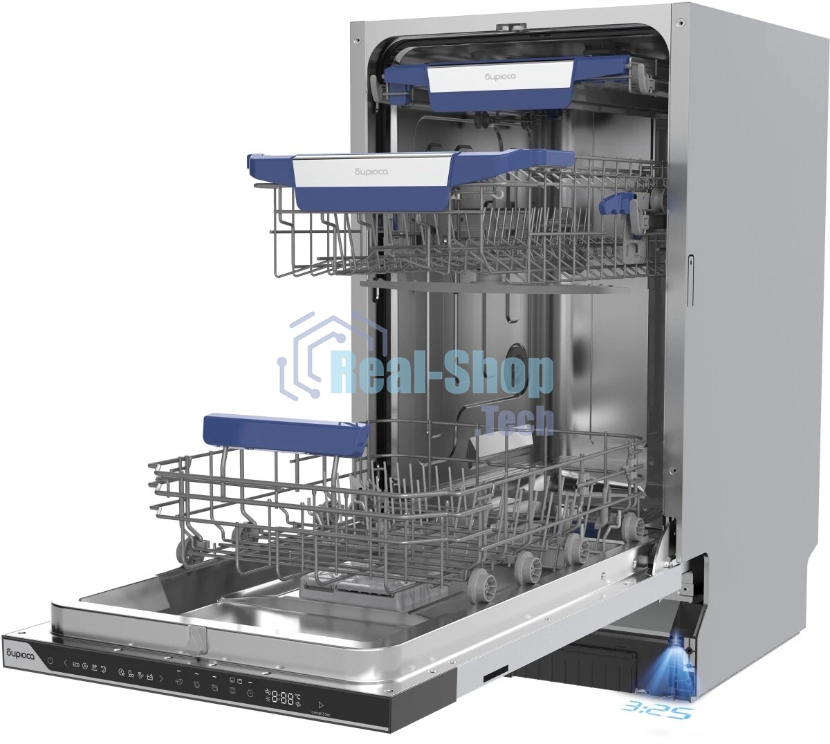 Встраиваемая посудомоечная машина Бирюса DWB-410/5, черный, 44.8 см, 10 компл., 42 дБ, класс A+++