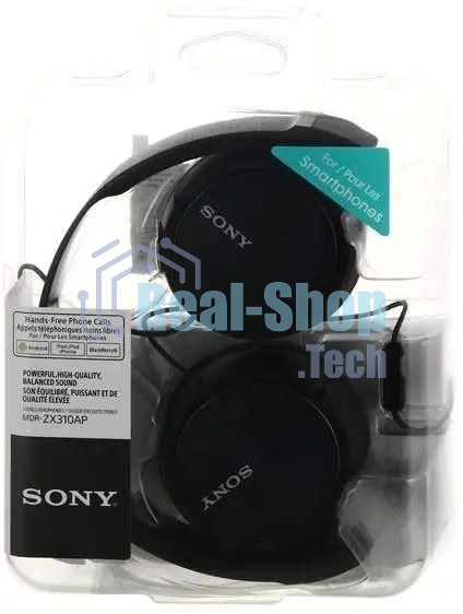 Гарнитура накладные Sony MDR-ZX310AP 1.2м черный проводные оголовье