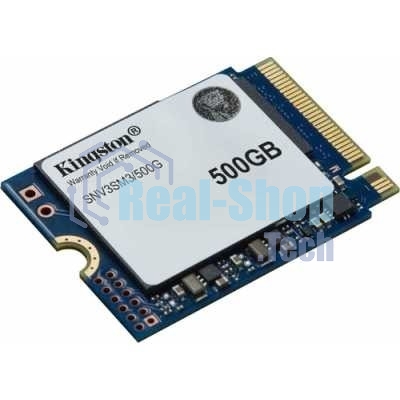 Накопитель SSD Kingston NV3, 500Gb, M.2(22x30мм), NVMe, PCIe 4.0 x4, 3D TLC, R/W 5000/3000Mb/s, TbW 160, DWPD 0.2 (60 мес)