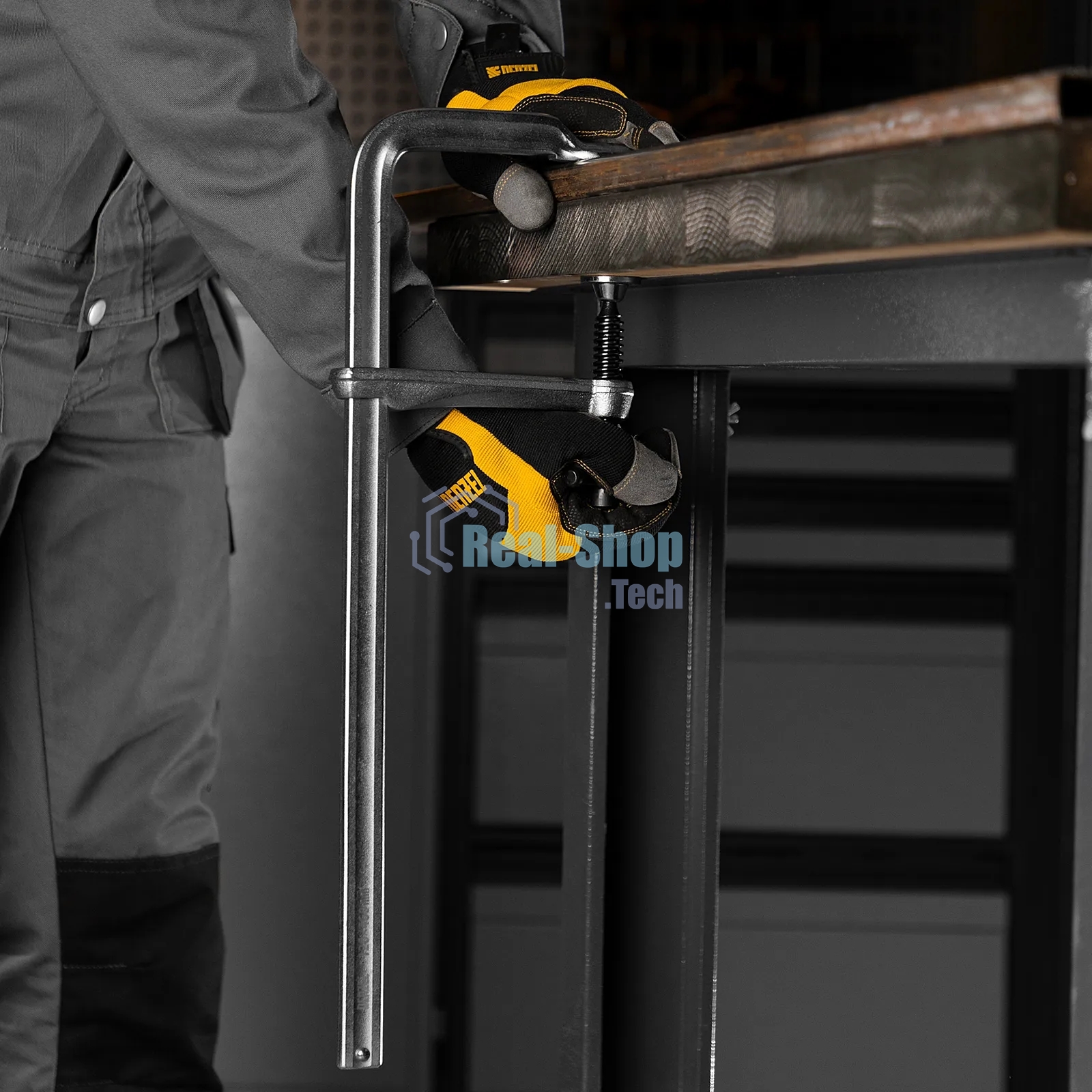 Струбцина Denzel F-образная, 80x400 мм, кованая