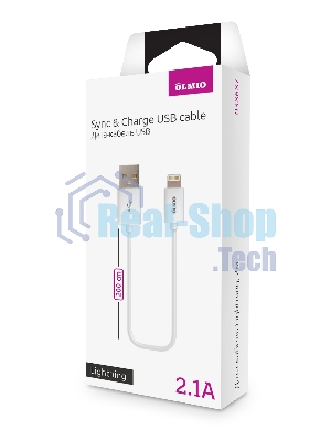 Кабель OLMIO USB 2.0 - Lightning, для Apple iPhone/iPod/iPad, 2м, белый