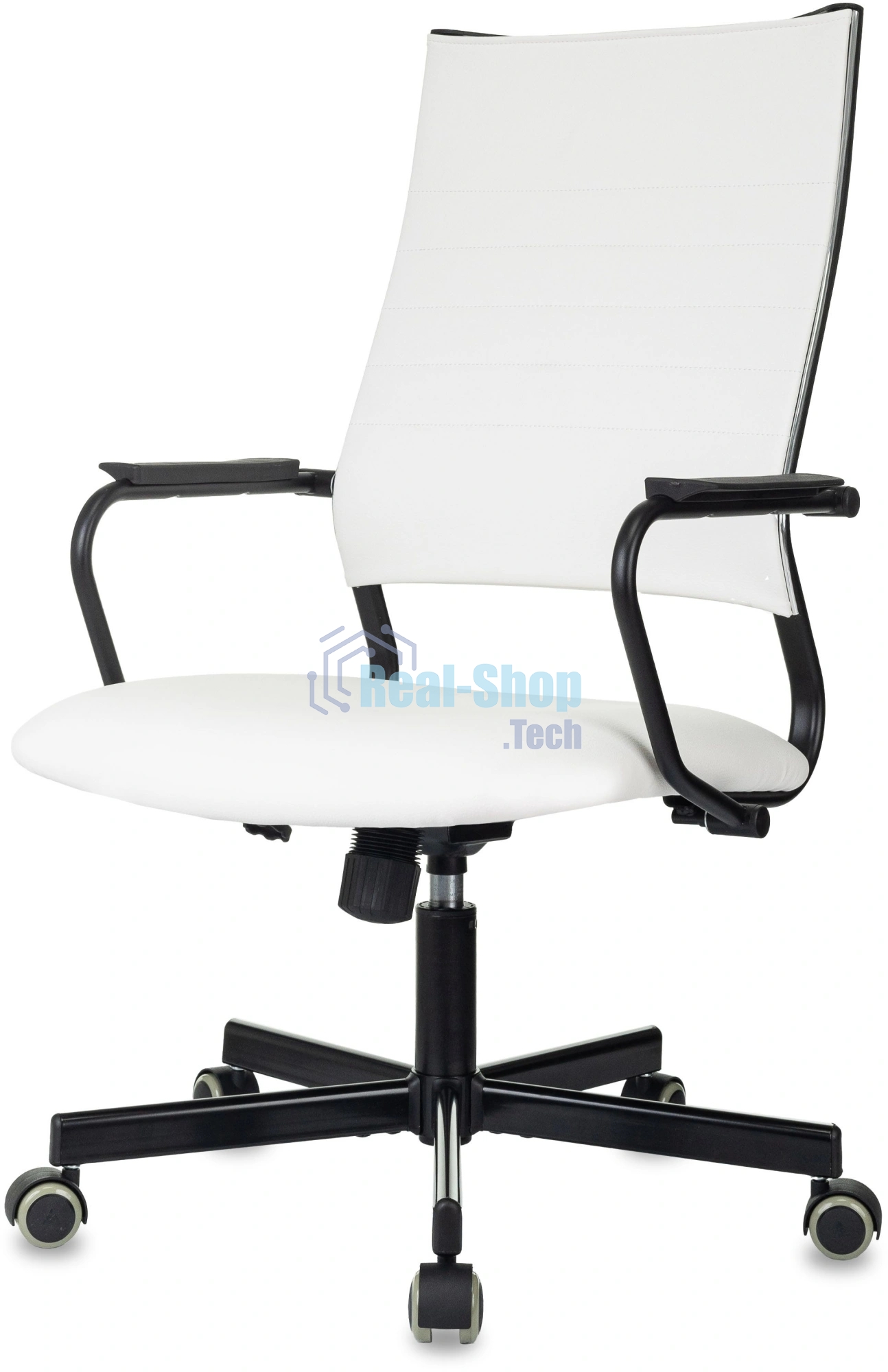 Кресло руководителя Бюрократ CH BALANCE белый экокожа крестов. металл черный