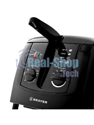 Фритюрница BRAYER 2830BR-BK чёрный, 1800 Вт, 3 л, 0.6 кг, съёмная чаша, таймер