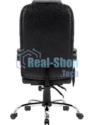 Кресло Defender CARDINAL черный, экокожа, 120 кг, подставка для ног, механизм качания