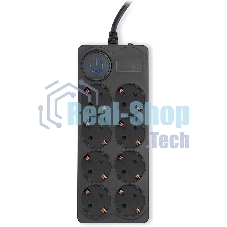 Сетевой фильтр Ippon BK-8-EU-3-16-B 3 м (8 розеток) черный (коробка)