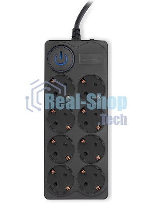 Сетевой фильтр Ippon BK-8-EU-3-16-B 3 м (8 розеток) черный (коробка)