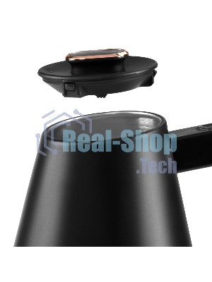 Чайник заварочный для кофе и чая Galaxy LINE GL 0341, черный, металл, 1100 ВТ, 1 л, корпус из нержавеющей стали AISI 304, установка температуры от 40 до 100 °C, функция поддержания температуры, 3 запрограммированных режима нагрева воды до 91°С, 93 °С, 96 °С, удобная форма носика