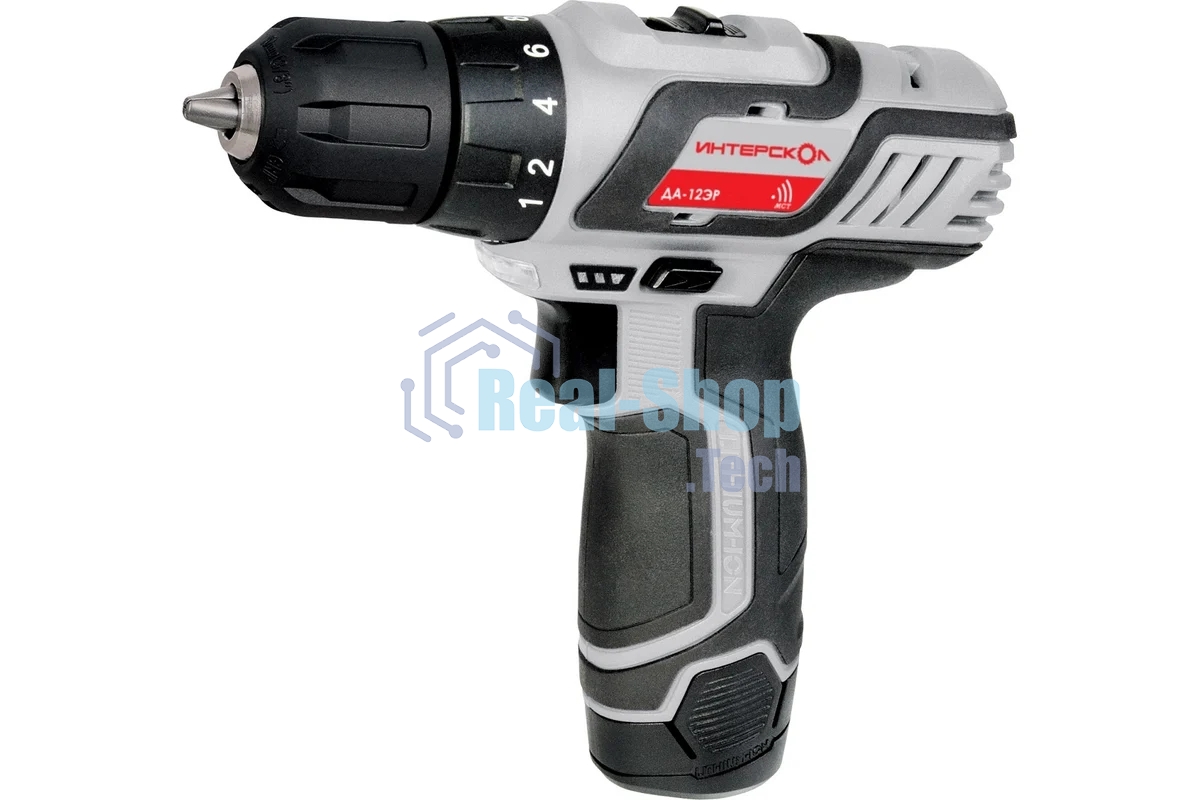 Дрель-шуруповерт аккумуляторная ИНТЕРСКОЛ ДА-12ЭР, Аккумуляторная, 18В, 2 АКБ