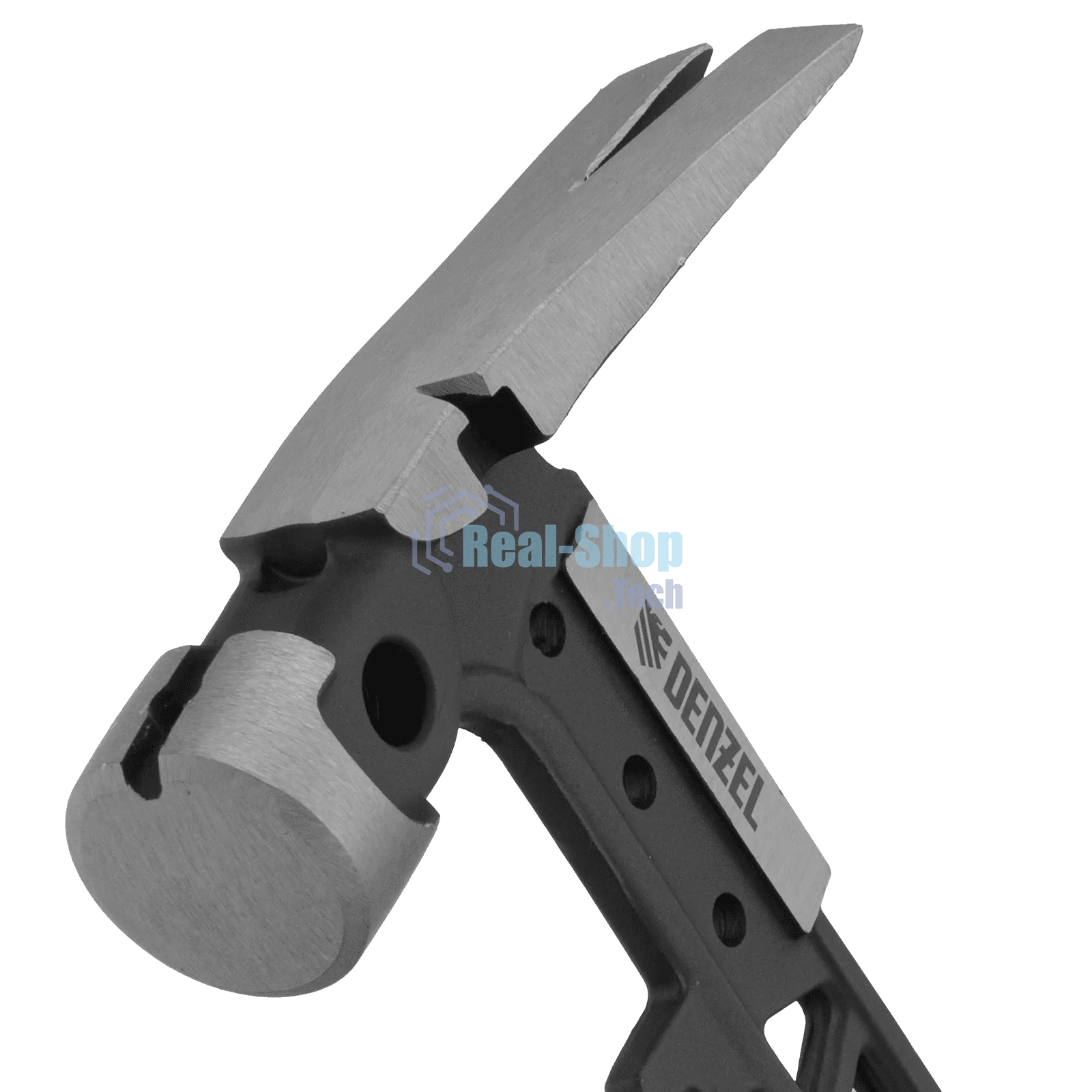 Молоток строительный Denzel 450 г, цельнокованый, боек с магнитом, двухкомп. обрезин. рук-ка