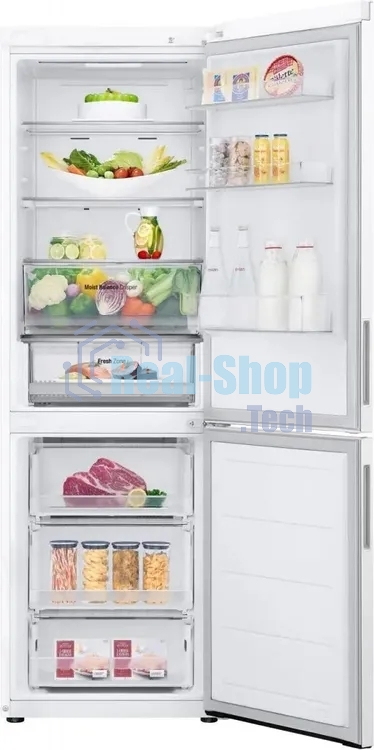 Холодильник LG GC-B459AQQW белый двухкамерный 234/110л морозилка снизу, No Frost