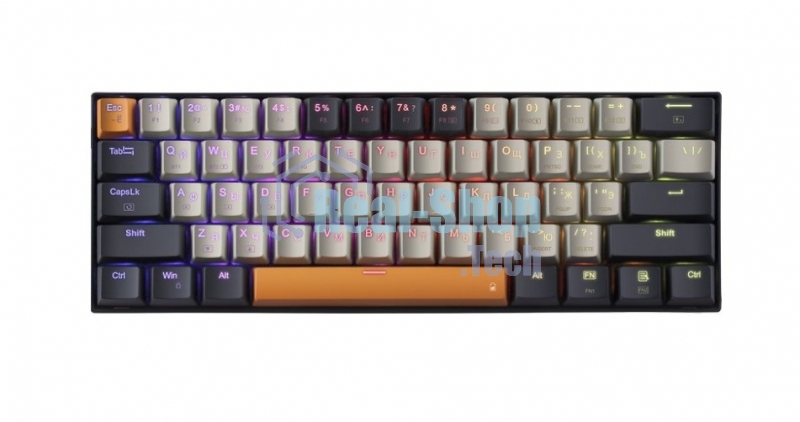 Клавиатура беспроводная Redragon Caraxes Pro, USB, Bluetooth/Радиоканал, черный