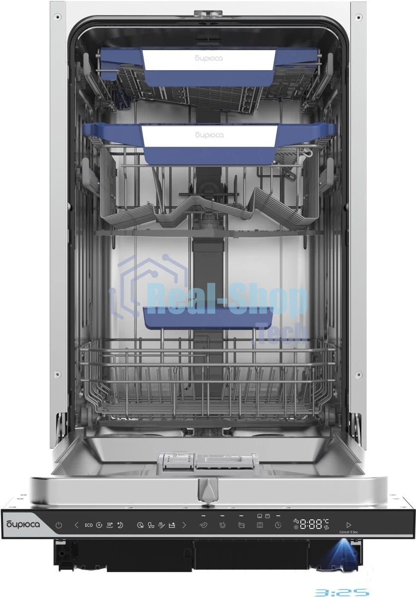 Встраиваемая посудомоечная машина Бирюса DWB-410/5, черный, 44.8 см, 10 компл., 42 дБ, класс A+++
