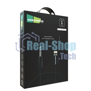 Кабель аудио MORE CHOICE (4610196409837) UK28i AUX 3.5мм Lightning 8-pin 1м, черный