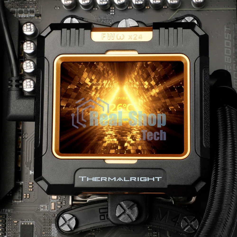 Система жидкостного охлаждения Thermalright Frozen Warframe 420 ARGB Soc-AM5/AM4/1200/1700/1851 черный 4-pin 29.8dB Al LCD Ret (F-WFRAME-420-BL-ARGB)