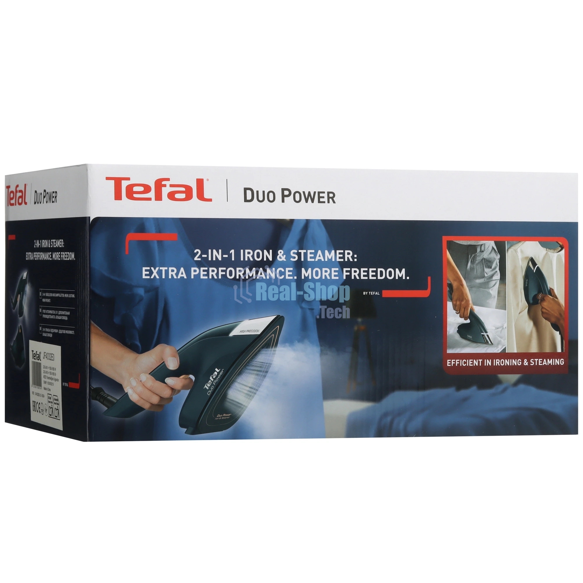 Утюг Tefal JF4032E0 синий/черный, 1700 Вт, 25 г/мин, 180 г/мин, 400 мл