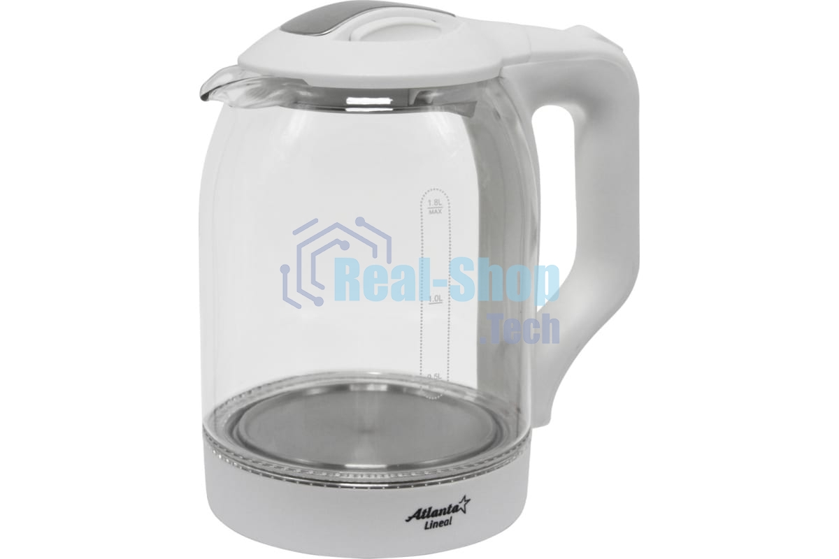 Чайник электрический Atlanta ATH-2466 (белый) стеклянный