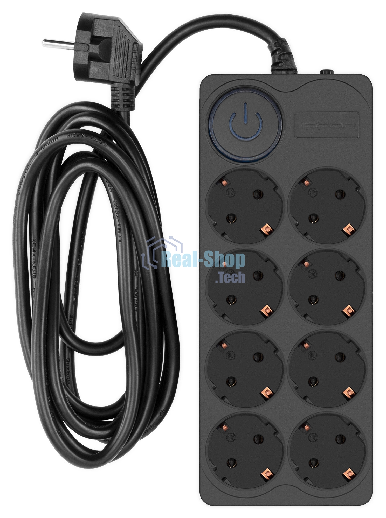 Сетевой фильтр Ippon BK-8-EU-3-16-B 3 м (8 розеток) черный (коробка)