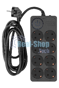 Сетевой фильтр Ippon BK-8-EU-3-16-B 3 м (8 розеток) черный (коробка)