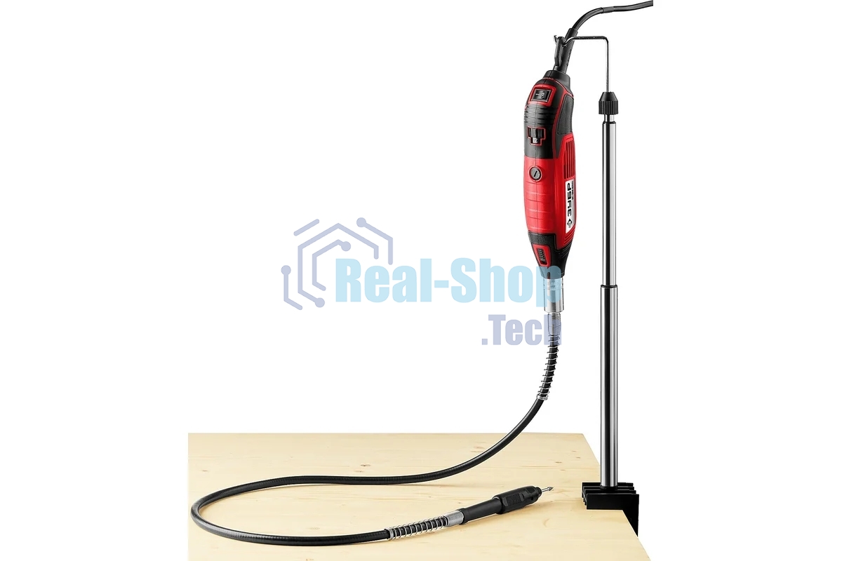 Прямошлифовальная машина (гравер) Зубр ЗГ-160 КН41, 220В, 160 Вт, 3.2 мм, 15000-35000 об/мин, набор насадок, цанг и державок, гибкий вал, штатив, 41 предмет, кейс