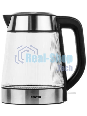 Чайник электрический Centek CT-0013 стекло, 2200 Вт, 1.8 л, серебристый