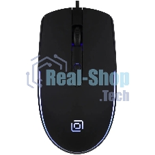 Мышь проводная Oklick 100M черный, 1600 dpi, USB, кнопки - 4