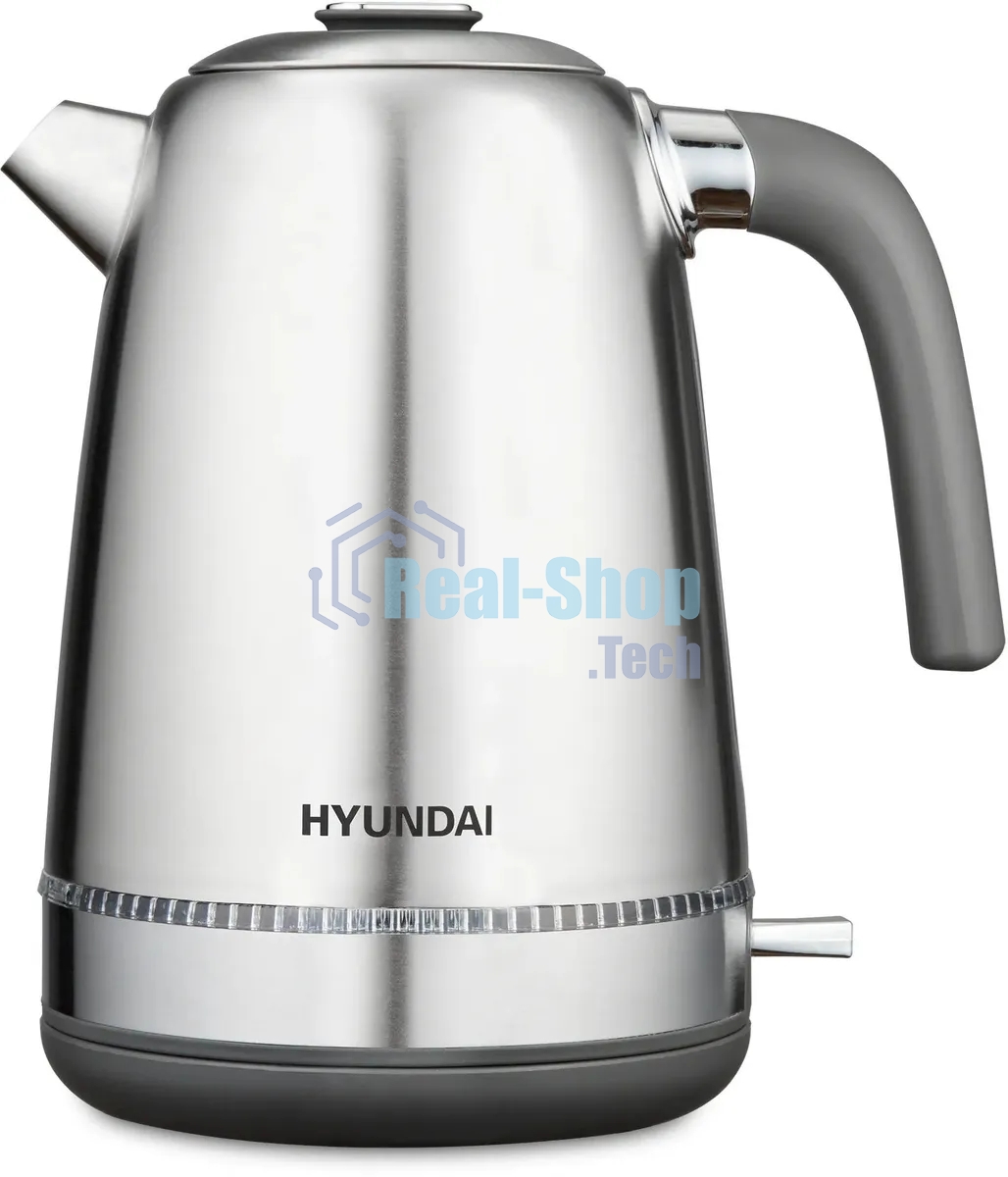 Чайник электрический Hyundai HYK-S5806 1.7 л, 2200 Вт, серебристый матовый/черный