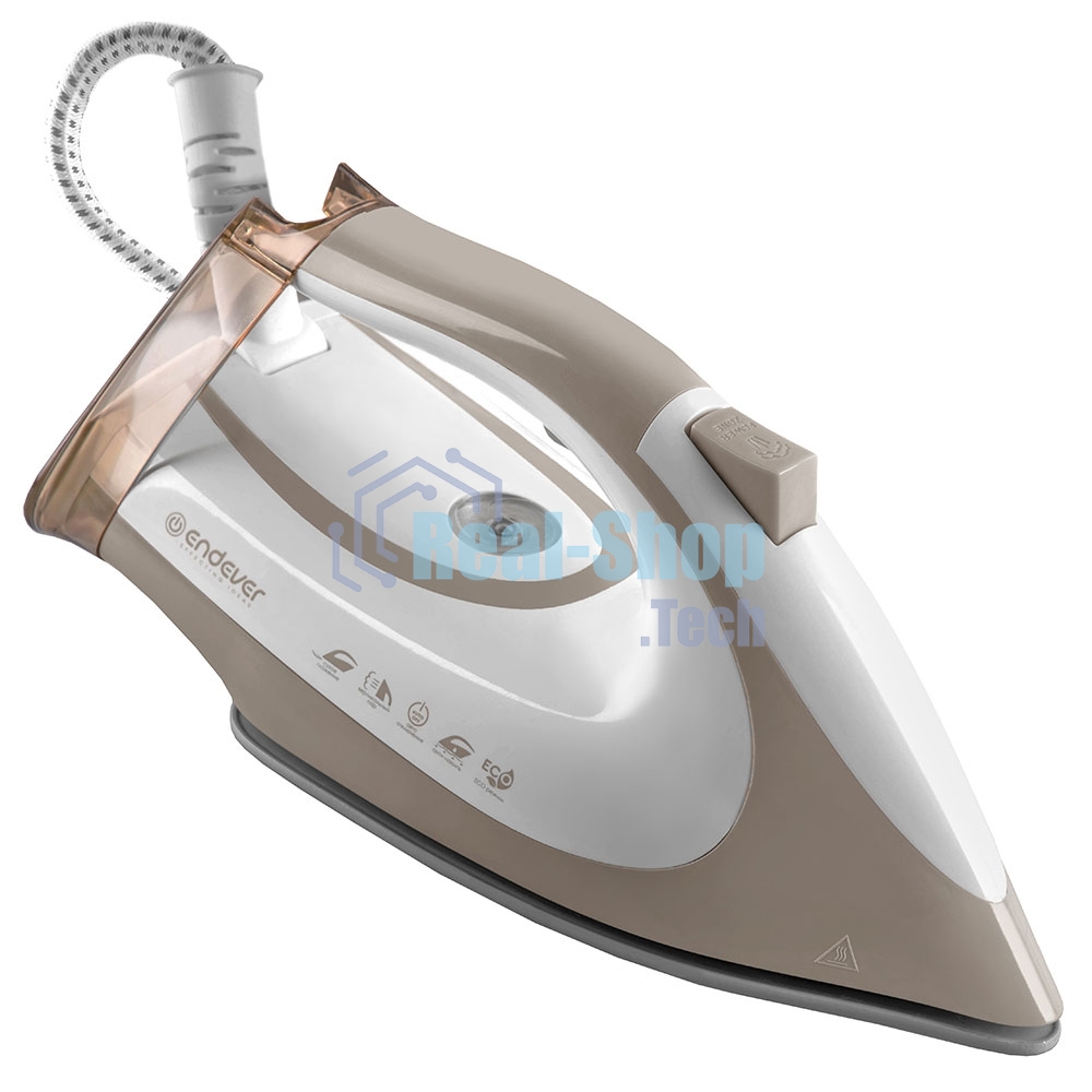 Парогенератор электрический Endever Delta-400, белый/бежевый, мощность 2600 Вт, пост. подача пара 140 г/мин, макс. паровой удар до 400 г/мин