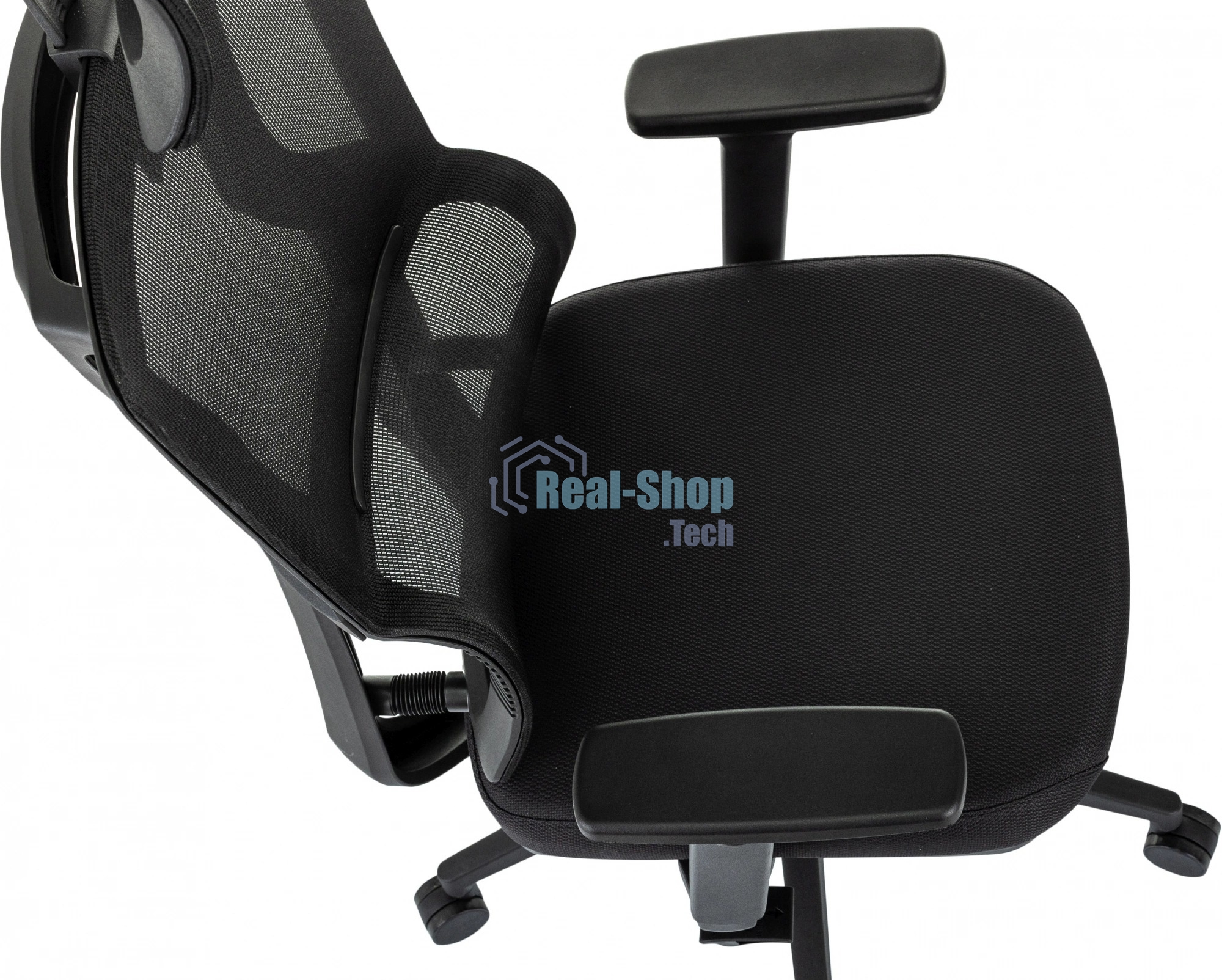 Кресло руководителя Бюрократ MC-711N-H черный, сетка/ткань, с подголов. крестов. пластик