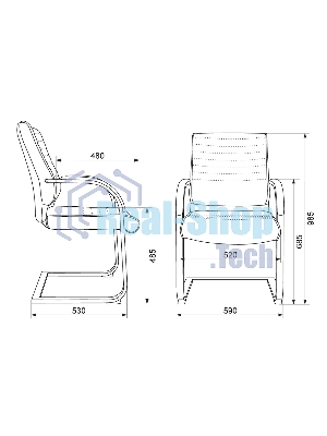 Кресло компьютерное Бюрократ T-8010-LOW-V/BLACK черный, искусственная кожа