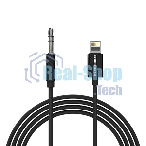 Кабель аудио MORE CHOICE (4610196409837) UK28i AUX 3.5мм Lightning 8-pin 1м, черный