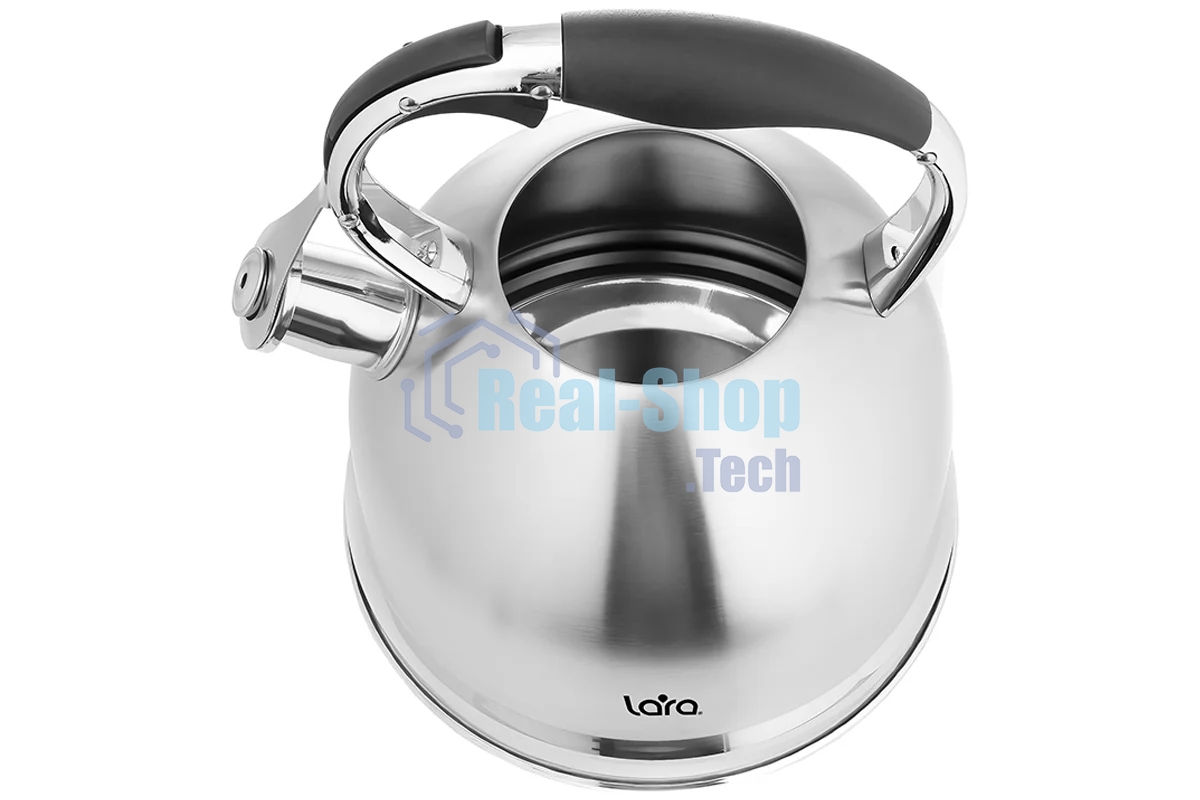 Чайник для плиты Lara LR00-75 (Зеркальный) 3.3л индукц. капс. дно, свисток с кноп. механизмом