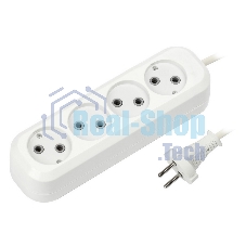 Удлинитель Smartbuy (SBE-10-4-02-N) 4 гнз х 2,0 м (10А/2.2 кВт, ПВС 2х1.0)