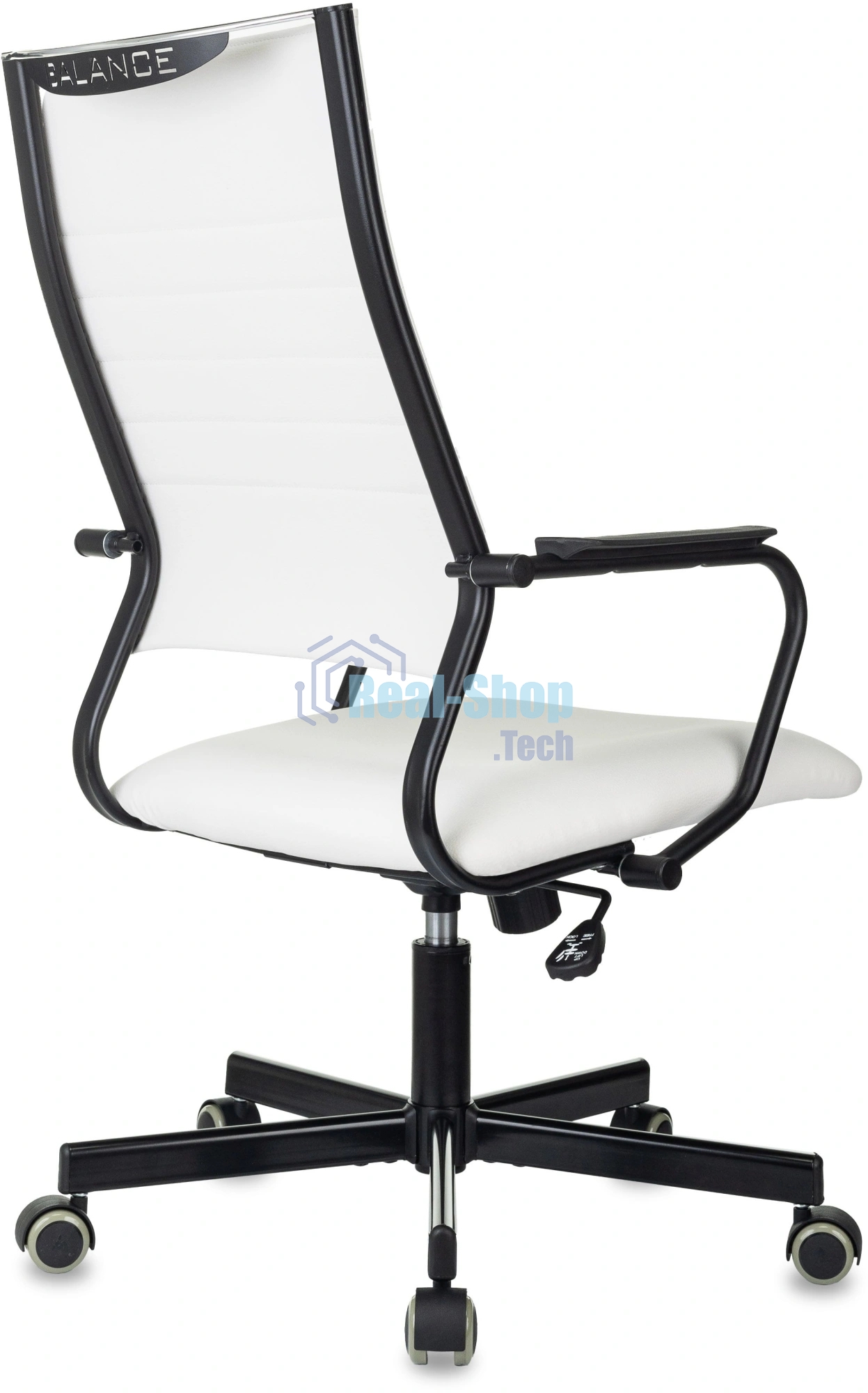 Кресло руководителя Бюрократ CH BALANCE белый экокожа крестов. металл черный