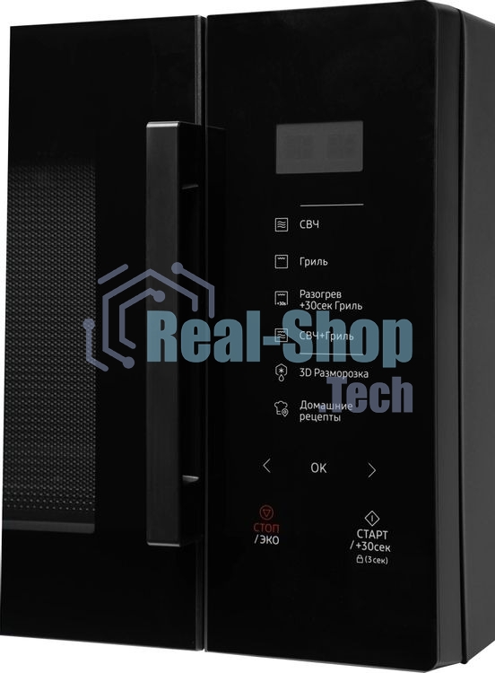 Микроволновая печь Samsung MG30T5018AK/BW черный, 30 л, 900 Вт, переключатели - сенсор